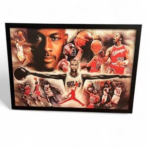 Michael Jordan Chicago Bulls WINGS Montage Framed Art Textured Laminate 26x38